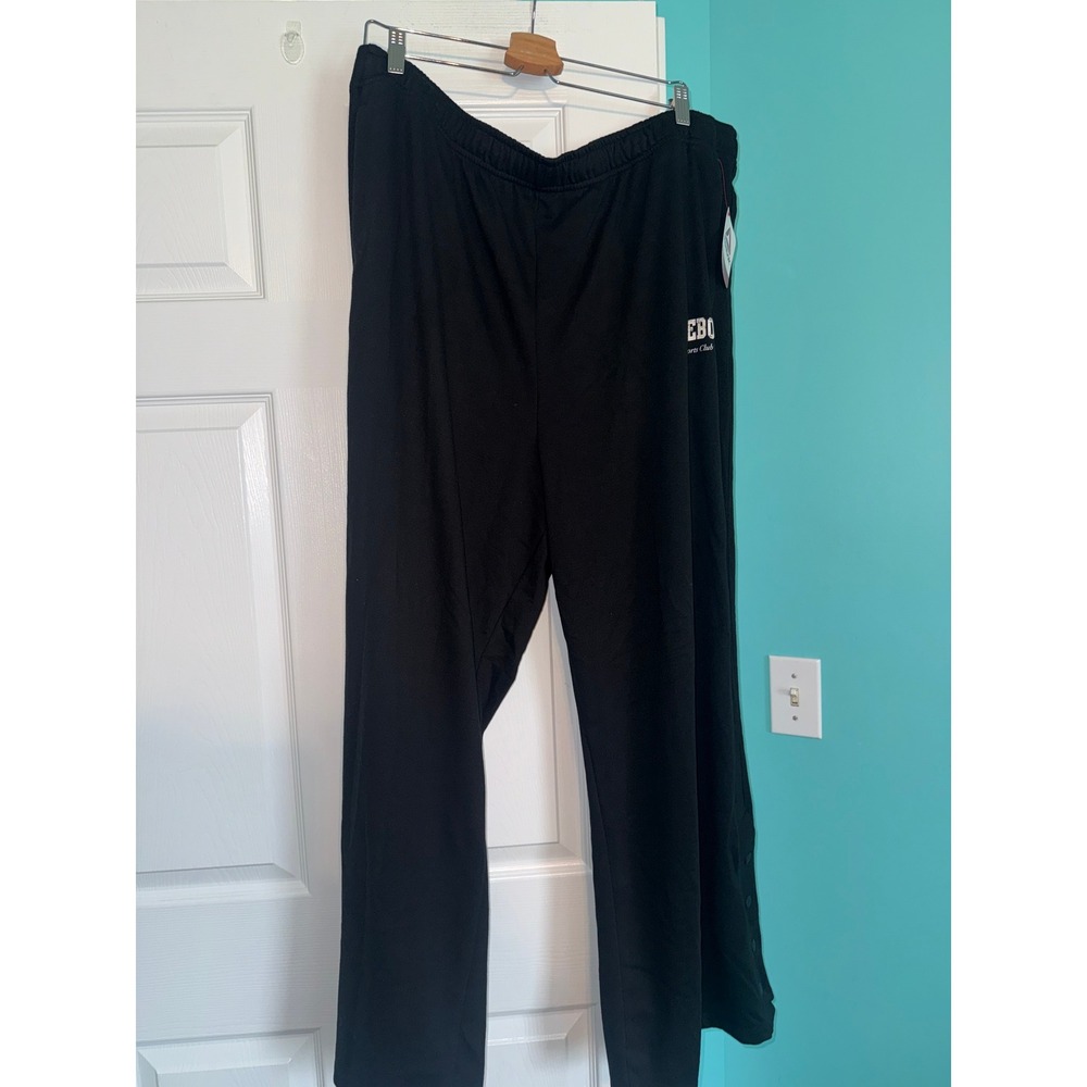 Reebok Sports Club Wide Leg Pants Black French Terry XXXL